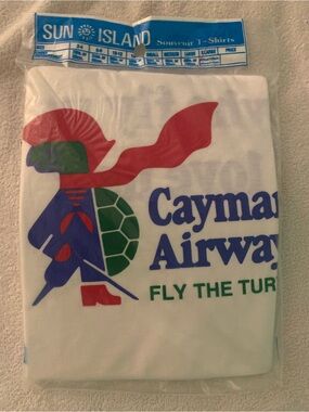 Cayman Airways White Graphic Short Sleeve T‑Shirt